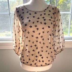 Euc sheer bow blouse - size small